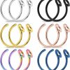 Lcolyoli Lcolyoli Fake Nose Rings Hoop Surgical Steel Tribal Faux Clip On Earrings Nostril Hoop Ring Body Jewelry Piercing Women Men 20 Gauge 5/16\"(8Mm) 12 Pieces Faux Body Piercing Jewelry