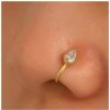 Erimberate Erimberate Punk Crystal Nose Ring Gold Water Drop Nose Ring Teardrop Cz Clip On Nose Ring Water Drop Rhinestone Non Pierced Nose Ring Jewelry For Women And Girls Gifts Faux Body Piercing Jewelry