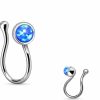 Amelia Fashion Amelia Fashion 17 Gauge Non-Piercing Opal Gem Clip-On 316L Surgical Stainless Steel (Choose Color) Faux Body Piercing Jewelry