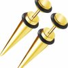 BIG GAUGES Big Gauges Pair Of 316L Surgical Steel 16G Gauge 1.2Mm Piercing Jewelry Illusion Plug Earring Cheater Ear Lobe Faux Body Piercing Jewelry