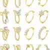 LOYALLOOK Loyallook 16Pcs Fake Nose Rings Hoop For Women Dangling Nose Cuffs Cubic Zirconia Clip On Nose Ring Faux Nose Ring Nose Cuff Non Piercing Jewelry Set Faux Body Piercing Jewelry