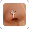 Andelaisi Andelaisi Punk Crystal Star Nose Ring Gold Star Nose Cuff Hoop Ring Vintage Cz Star Fake Nose Ring Non Pierced Nose Ring Gothic Clip On Nose Ring Jewelry For Women And Girls Faux Body Piercing Jewelry