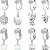 Masedy Masedy 8 Pcs Fake Belly Clip On Dangle Belly Button Rings Faux Navel Ring For Women Non Piercing Body Jewelry Faux Body Piercing Jewelry