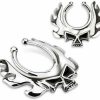 Body Accentz Body Accentz Nipple Rings Non Pierce Pair Non-Piercing Clip On Nipple Ring/Blazing Skull Ho1827 Faux Body Piercing Jewelry