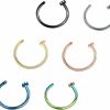 BODANCE Bodance Fake Nose Ring Piercing Jewelry 20G 18G Diameter 8Mm And 10Mm C Shape Fake Nose Ring Hoop Fake Septum Nose Rings Bundle Faux Body Piercing Jewelry