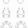 Prjndjw Prjndjw Fake Nipple Rings Stainless Steel Fake Nipple Piercing Faux Nipple Ring Non Piercings Adjustable Nipple Rings Clip-On For Women Body Piercing Jewelry Faux Body Piercing Jewelry