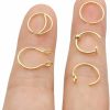 Earmark Earmark 20G 5Pcs Adjustable 8Mm Fake Nose Rings Hoop In High Polished Surgical Steel | Diameter 8Mm | Color Gold - Silver - Black - Rainbow Faux Body Piercing Jewelry