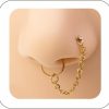 Fanquility Fanquility Fake Nose Rings Nose Studs Nose Chain Piercing Across Nose Indian Nose Rings With Chain Face Jewelry For Women Faux Body Piercing Jewelry