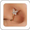 Sttiafay Sttiafay Boho Crystal Butterfly Nose Ring Gold Fake Septum Nose Ring Cz Butterfly Clip On Nose Ring Stud Butterfly U Shape Nose Cuff Bendable Nose Ring Stud Jewelry Women And Girls Gift Faux Body Piercing Jewelry