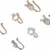 Vctitil Vctitil 6Pcs Non Perforated U Shaped Nose Clip Fake Nose Piercing Jewelry Rabbit Shape Nose Ring Fashion Jewelry For Women Man Faux Body Piercing Jewelry