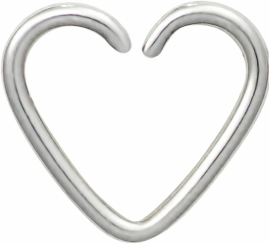 Forbidden Body Jewelry Fake Cartilage Earring: Surgical Steel Heart Shaped Clip-On Cartilage Hoop (No Piercing Required) Faux Body Piercing Jewelry