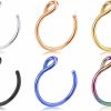 KWUNCCI Kwuncci Fake Nose Ring 20G Faux Piercing Jewelry 8Mm Fake Nose Ring Hoop Non Piercing Stainless Steel Nose Ring Set Faux Body Piercing Jewelry