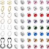 Subiceto Subiceto Fake Nose Rings Stainless Steel Inlaid Cz Piercing Jewelry Fake Nose Ring Stud Spring Clip On Circle Hoop Balls Spike Pretend Nose Ring No Pierced Magnetic Septum Nose Ring For Women Men Faux Body Piercing Jewelry