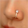 Erimberate Erimberate Punk Crystal Nose Ring Gold Cz Dot Clip On Nose Ring Tiny Crystal Non Piercing Nose Ring Rhinestone Nose Ring Hoop Jewelry For Women And Girls Gifts Faux Body Piercing Jewelry