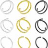 kingdot 20G Double Nose Hoops Rings For Single Piercing Nose Hoop Left Right Screw Nose Ring Hoop Spiral Nose Ring Hoop Piercing Jewelry For Women Girls Men Faux Body Piercing Jewelry