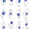 Ubjuliwa Ubjuliwa 12Pcs Evil Eye Nose Cuff Fake Nose Ring For Women Non Piercing Nose Cuffs Clip On Nose Ring For Non Pierced Nose Adjustable Fake Piercings Faux Body Piercing Jewelry