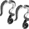 OUFER Oufer 2Pcs Fake Lobe Earrings 18G Burn Silver Earrings Cobra Fake Spiral Tapers Fake Gauges Faux Plug Taper 3D Cobra Body Piercing Jewelry Faux Body Piercing Jewelry