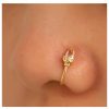 Erimberate Erimberate Punk Crystal Skull Nose Ring Gold Skull Non Piercing Nose Ring Cz Skull Nose Ring Hoop Skull Head Clip On Nose Ring Jewelry For Women And Girls Gifts Faux Body Piercing Jewelry