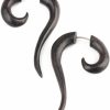 81stgeneration 81Stgeneration Women'S Men'S Brown Wood Fake Stretcher Expander Spiral Tribal Earrings Faux Body Piercing Jewelry