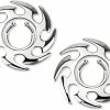 Pierced Owl Tribal Swirl Non-Pierce No Pierce Fake Clip On Nipple Rings, Sold As A Pair Faux Body Piercing Jewelry