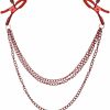 rgwtgkyh Body Chain With Clamps For Women Stainless Steel Adjustable Body Chain Clip Red Purple Colorful Three Layers Non Piercing Body Chain Clamps For Women Faux Body Jewelry Faux Body Piercing Jewelry