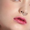 Zeshimb Zeshimb Crystal Nose Rings Hoops Fake Septum Clicker Nose Ring Clear Cz Faux Nose Rings Earrings Rose Silver Non Pierced Nose Hoops Body Jewelry For Women Teen Girls Faux Body Piercing Jewelry