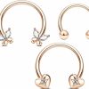 CHARMONLINE Charmonline 16G Septum Rings Heart Cartilage Earring Hoop Butterfly Septum Earring 316L Stainless Steel Helix Earring Daith Earring Nose Ring Hoop Septum Piercing Jewelry For Women Men Faux Body Piercing Jewelry