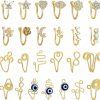 TAMHOO Tamhoo 25 Pcs Multi-Style Fake Nose Rings For Women And Men -Gold Plated Copper African Nose Cuff Non Piercing For Teen Grirls - Nice Gift For Her On Birthday/Valentines Day/Christmas Faux Body Piercing Jewelry