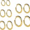 CHARIFIN Charifin 5 Pairs 316L Surgical Stainless Steel Uni Hoop Earrings, 8Mm/10Mm/12Mm/14Mm/16Mm Ear Piercing Septum Ring, Helix Ring, Lip Ring, Nipple Ring, Rook Ring, Body Piercing Faux Body Piercing Jewelry